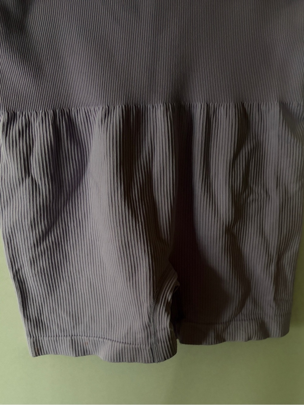 Light Lavender Ribbed Active shorts with Interior Care Print